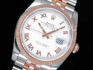 로렉스 데이저스트 36mm 로즈골드 화이트 다이얼 | DateJust 36 SS_RG 116231 RZF Best Edition 904L Steel White Dial Roman Markers on SS_RG Bracelet A2824