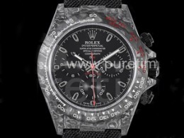 로렉스 데이토나 카본 베젤 블랙 다이얼 | Daytona DIW Carbon Noob 1_1 Best Edition Black Dial on Black Nylon Strap SA4130