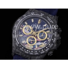 로렉스 데이토나 카본 베젤 블루 컬러풀 다이얼 | Daytona DIW Carbon OMF Best Edition Blue Paint Dial on Deep Blue Nylon Strap A4130