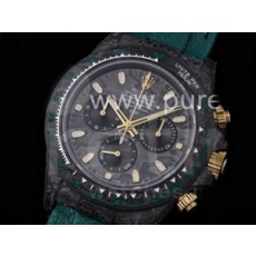 로렉스 데이토나 카본 베젤 블랙 다이얼 | Daytona DIW Carbon OMF Best Edition Carbon_Black Dial on Green Leather Strap A4130