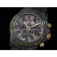 로렉스 데이토나 카본 베젤 카모플래지 다이얼 | Daytona DIW Carbon OMF Best Edition Carbon_Camouflage Dial on Dark Green Nylon Strap A4130