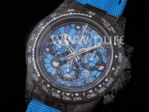 로렉스 데이토나 카본 베젤 라이트 블루 다이얼 | Daytona DIW Carbon OMF Best Edition Light Blue Dial on Light Blue Nylon Strap A4130