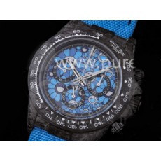 로렉스 데이토나 카본 베젤 라이트 블루 다이얼 | Daytona DIW Carbon OMF Best Edition Light Blue Dial on Light Blue Nylon Strap A4130