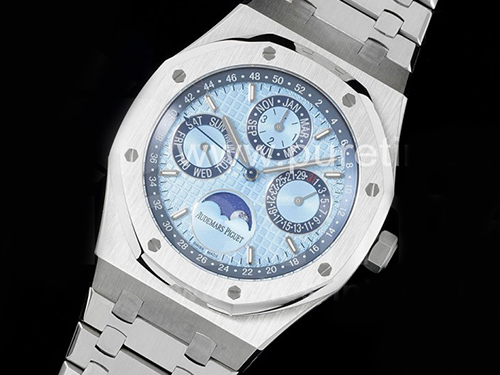 오데마피게 로얄오크 41mm 크로노 아이스 블루 다이얼 | Royal Oak 41mm Complicated 26574 SS APSF1:1 Best Edition Ice Blue Dial on SS Bracelet A5134