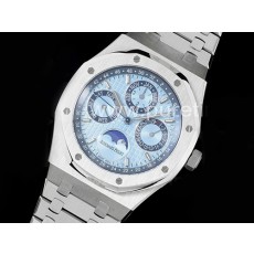 오데마피게 로얄오크 41mm 크로노 아이스 블루 다이얼 | Royal Oak 41mm Complicated 26574 SS APSF1:1 Best Edition Ice Blue Dial on SS Bracelet A5134