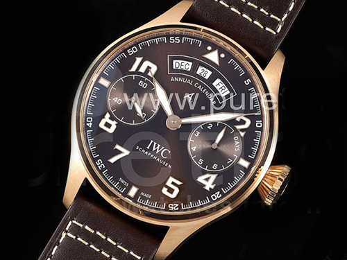 아이더블유씨 빅파일럿 애뉴얼 캘런더 브라운 다이얼 | Big Pilot Annual Calendar RG IW5027 AZF 1:1 Best Edition Brown Dial on Brown Leather Strap A52850