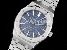 오데마피게 로얄오크 41mm 블루 다이얼 | Royal Oak 41mm 15400 SS ZF 1:1 Best Edition Blue Textured Dial on SS Bracelet SA3120 V2 Super Clone