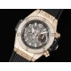 휴블럿 빅뱅 유니코 로즈골드 다이아몬드 베젤 스켈레톤 다이얼 | Hublot Big Bang Unico RG Diamonds Bezel ZF 1:1 Best Edition Skeleton Dial on Black Rubber Strap A1280