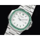 파텍필립 노틸러스 5711 그린 다이아몬드 베젤 화이트 다이얼 |  Nautilus 5711 SS GRF 1:1 Best Edition White Dial Green Diamonds Bezel on SS Bracelet 324CS