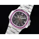 파텍필립 노틸러스 5711 퍼플 다이아몬드 블랙 다이얼 | Nautilus 5711 SS GRF 1:1 Best Edition Gray Dial Purple Diamonds Bezel on SS Bracelet 324CS