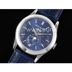 파텍필립 제네바 애뉴얼 칼렌더 문페이즈 블루 다이얼 | Annual Calendar Moonphase 5396 SS ZF 1:1 Best Edition Blue Dial on Blue Leather Strap A324