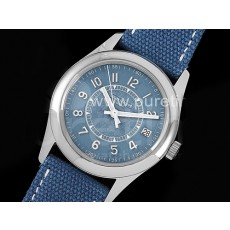 파텍필립 칼라트라바 블루 다이얼 | Calatrava 6007A SS 3KF 1:1 Best Edition Blue Dial on Blue Leather Strap A324 Super Clone V2