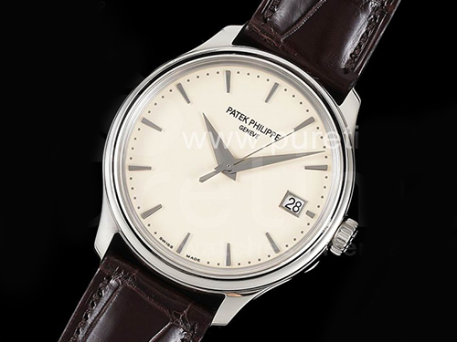 파텍필립 칼라트라바 5227 화이트 다이얼 | Calatrava 5227 SS 3KF 1:1 Best Edition White Dial on Brown Leather Strap A324 Super Clone V2