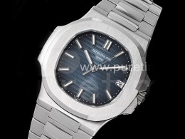 파텍필립 노틸러스 5711 블루 다이얼 | Nautilus 5711/1A 3KF 1:1 Best Edition Blue Textured Dial on SS Bracelet A324 Super Clone V2