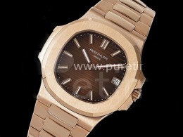 파텍필립 노틸러스 5711 로즈골드 브라운 다이얼 | Nautilus 5711/1R RG 3KF 1:1 Best Edition Brown Textured Dial on RG Bracelet A324 Super Clone V2