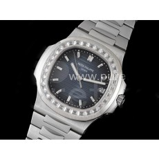 파텍필립 노틸러스 5711 다이아몬드 베젤 블루 다이얼 | Nautilus 5711 SS PPF 1:1 Best Edition Blue Dial Diamonds Markers and Bezel on SS Bracelet 324CS V3