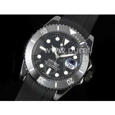 로렉스 서브마리너 40mm 블랙 세라믹 블랙 다이얼 | Submariner 40mm Black Ceramic 5GF Best Edition Black Dial on Black Rubber Strap SA3135