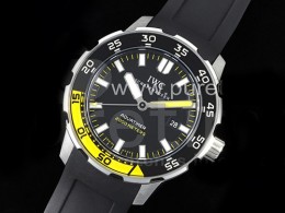 아이더블유씨 아쿠아타이머 블랙 다이얼 | Aquatimer SS IW356802 HRF 1:1 Best Edition Black Dial on Black Rubber Strap A2892