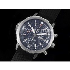 아이더블유씨 아쿠아타이머 크로노 블루 다이얼 | Aquatimer Chrono IW3768 SS NSF 1:1 Best Edition Blue Dial on Black Rubber Strap A7750