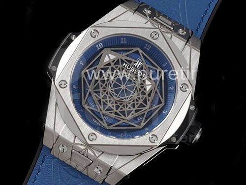 휴블럿 빅뱅 유니코 쌍블러우 티타늄 스켈레톤 다이얼 | Big Bang Unico Sang Bleu Titanium HBF Skeleton Dial on Blue Gummy Strap HUB1213