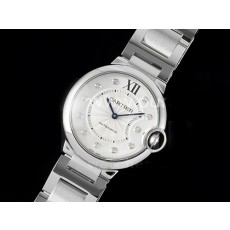 까르띠에 발롱블루 36mm 스테인레스 스틸 다이아 마크 화이트 다이얼, 홍콩명품시계, CARTER