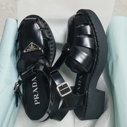 [PRADA] 22SS 프라다 여성 로고 플라크 스트랩 샌들 블랙컬러 WM309, ALW, 홍콩명품,무브타임,프리미엄