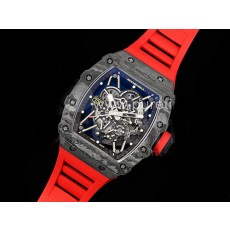 [RICHARD MILLE] 리차드밀레 RM035-2 포지 카본 베젤 스켈레톤 다이얼 레드라버 스트랩, 홍콩명품시계 무브타임, 남자명품시계,워치,손목시계