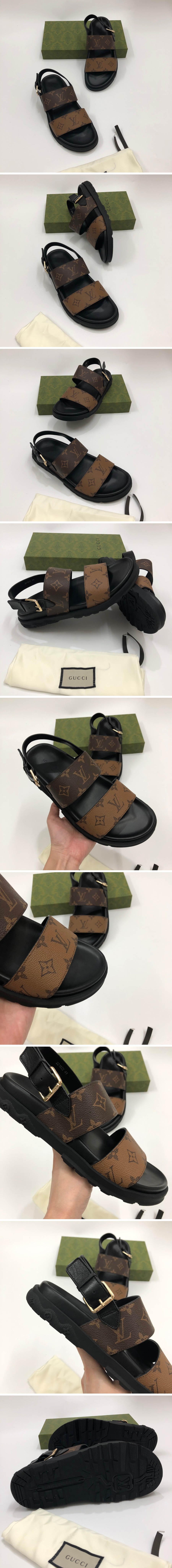 [Louis Vuitton] 루이비통 모노그램 남자 22ss 플랫 뮬 샌들 SE422, PMD, 홍콩명품신발,남자,무브타임,구매대행