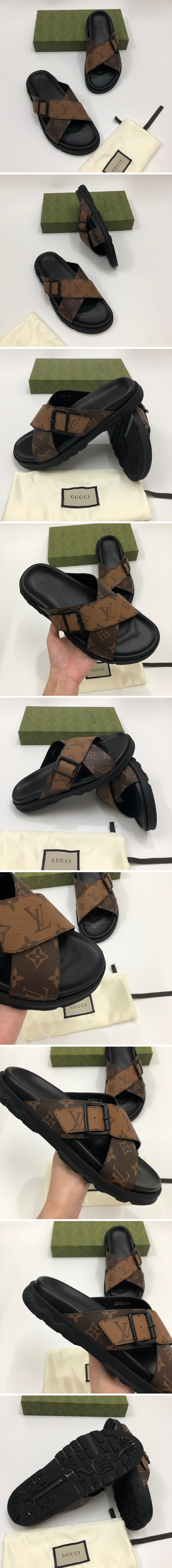 [Louis Vuitton] 루이비통 모노그램 남자 22ss 플랫 슬리퍼 SE423, PMD, 홍콩명품신발,남자,무브타임,구매대행