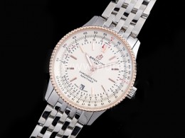 [BREITLING] 브라이틀링 네비타이머 로즈골드 41mm 스테인레스 스틸 화이트 다이얼, 남자워치,손목시계,메탈스트랩