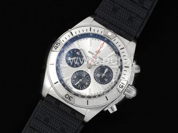 [BREITLING] 브라이틀링 크로노맷 B01 42mm 실버 다이얼, 홍콩명품시계,남자워치,손목시계,고무밴드,스트랩