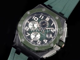 [홍콩명품시계.AUDEMARS PIGUET] 오데마피게 로얄오크 오프쇼어 44mm 그린 리얼 세라믹 크로노 그린 다이얼, 명품레플리카,남자명품시계,워치,중년남자,SA,명품시계,고무밴드