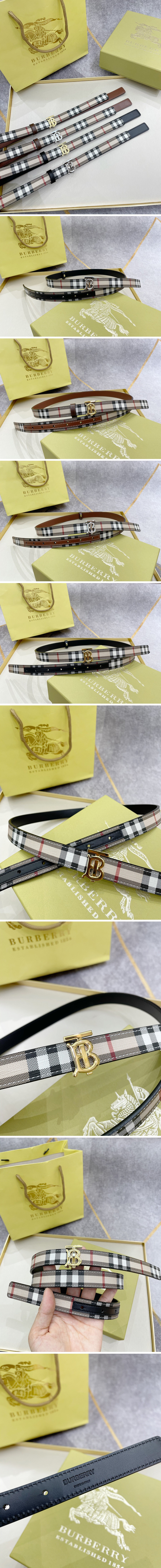 [홍콩명품여자쇼핑몰,BURBERRY] 버버리 22SS 여성용 TB버클 체크 슬림 벨트 WM529, 2CM, X1, 무브타임,쇼핑몰,여성명품사이트,해외직구