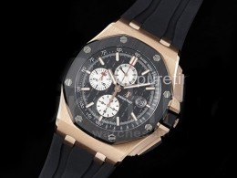 [홍콩명품시계.AUDEMARS PIGUET] 오데마피게 로얄오크 오프쇼어 로즈골드 크로노 44mm 블랙 세라믹 베젤 블랙 다이얼, 남자명품시계,워치,중년남자,SA,명품시계,고무밴드