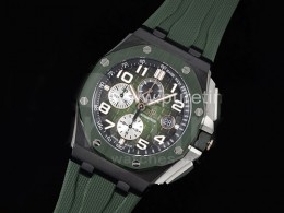 [홍콩명품시계.AUDEMARS PIGUET] 오데마피게 로얄오크 오프쇼어 44mm 크로노 그린 세라믹 베젤 그린 다이얼, 남자명품시계,워치,중년남자,SA,명품시계,고무밴드