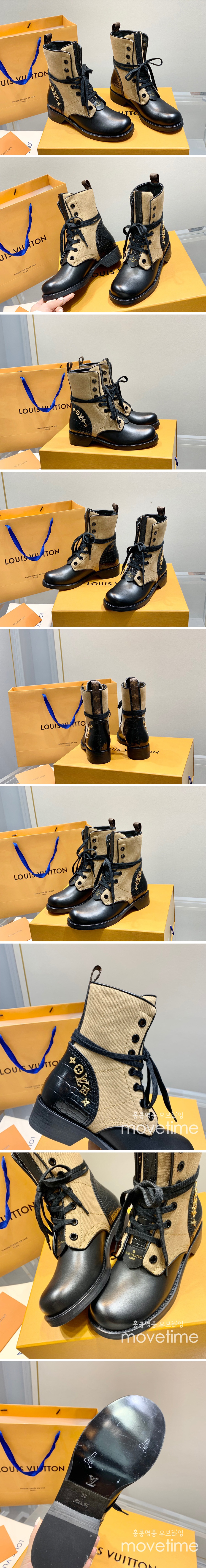 [홍콩명품.LOUIS VUITTON] 루이비통 22SS 캔버스 레더 앵클부츠, SE876, ALW, 무브타임사이트,인터넷명품쇼핑몰,남자명품,슈즈,신발