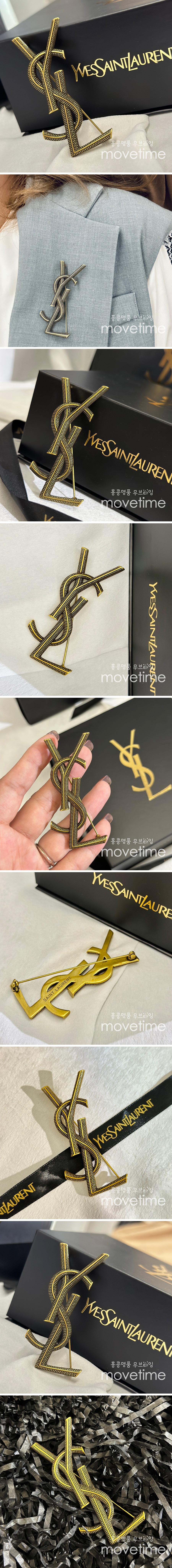 [홍콩명품.YSL] 입생로랑 22SS 골드 YSL 로고 브로치, ET477, NNT, 홍콩명품쇼핑몰,무브타임,악세사리,잡화,생활용품