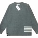 [홍콩명품.THOME BROWNE] 톰브라운 23SS JERSEY STITCH DONEGAL 4-BAR CREW NECK PULLOVER 니트 스웨터 18589467, BM4310, TOP, 온라인명품쇼핑몰,의류,무브타임사이트,인터넷쇼핑몰,해외직구로고