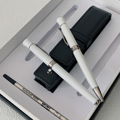 [홍콩명품,MONTBLANC] 몽블랑 23SS 선물용 싸인 펜 더블 세트 (화이트), ET1104, JX, 홍콩명품쇼핑몰,무브타임,악세사리,잡화,생활용품