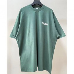 [명품빅사이즈.VETEMENTS] 베트멍 23SS POLIZEI 프린트 반팔 티셔츠 (그린), BM5908, VT, 홍콩명품쇼핑몰,인터넷명품,온라인명품사이트,여자명품,해외직구