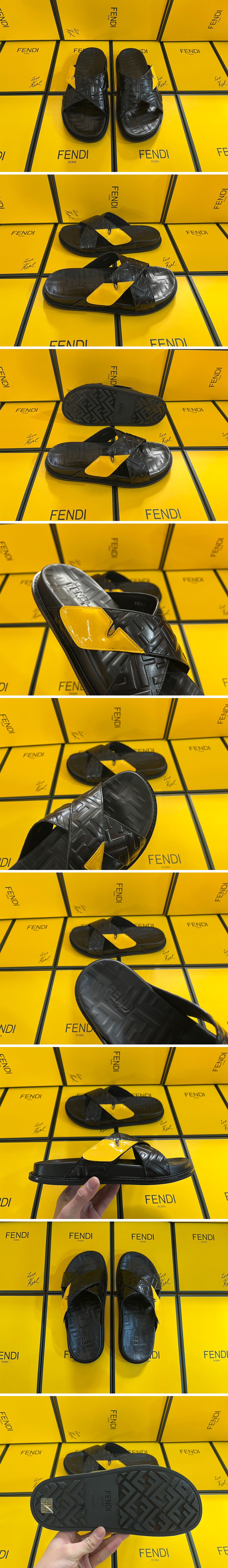 [홍콩명품,FENDI] 펜디 23SS 몬스터 아이 FF패턴 가죽 슬리퍼, SE1551, S3, 무브타임사이트,인터넷명품쇼핑몰,남자명품,슈즈,신발