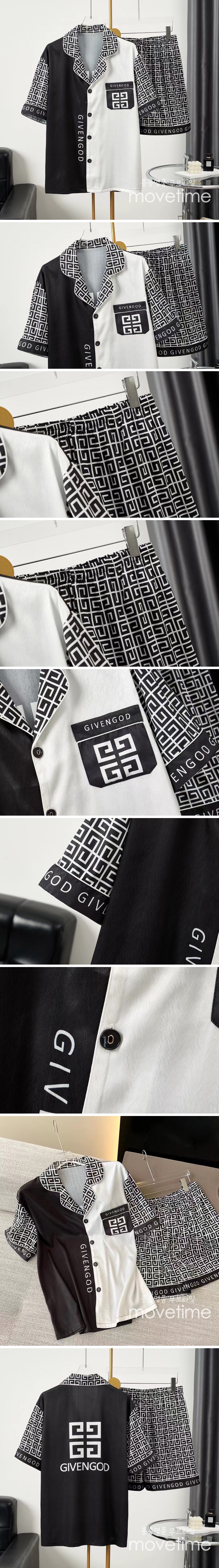 [홍콩명품.GIVENCHY] 지방시 23SS 로고 패턴 파자마 반팔 반바지 잠옷 세트, ET1300, TOP, 홍콩명품쇼핑몰,인터넷명품,온라인명품사이트,여자명품,해외직구