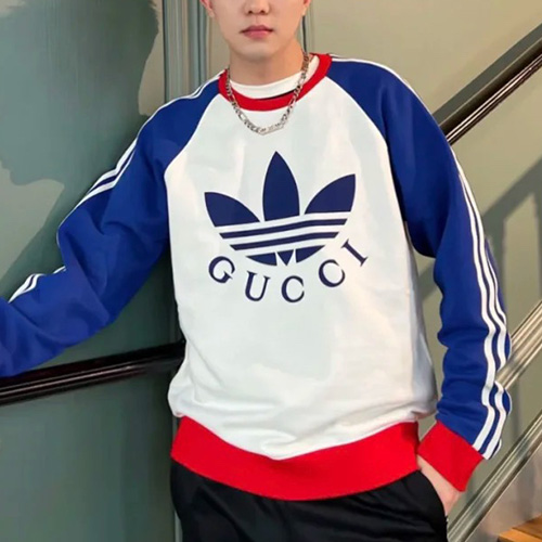 [홍콩명품.Gucci] 구찌 23SS 아디다스 콜라보 로고 프린트 맨투맨, BM7700, TOP, 온라인명품쇼핑몰,남자명품의류,인터넷쇼핑몰,해외직구