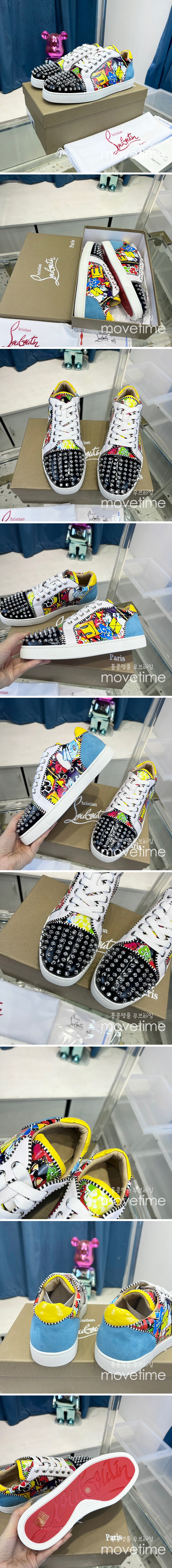 [홍콩명품.Christian Louboutin] 크리스챤루부탱 23SS 그래픽 프린트 스니커즈, SE1878, ALW, 무브타임사이트,인터넷명품쇼핑몰,남자명품,슈즈,신발