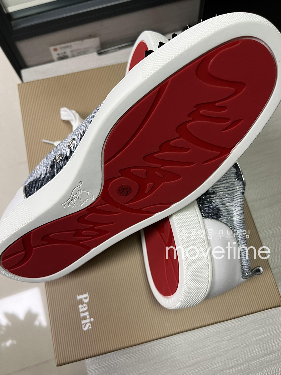 [홍콩명품.Christian Louboutin] 크리스챤루부탱 23SS 로고 캔버스 그래픽 스니커즈, SE1880, ALW, 무브타임사이트,인터넷명품쇼핑몰,남자명품,슈즈,신발