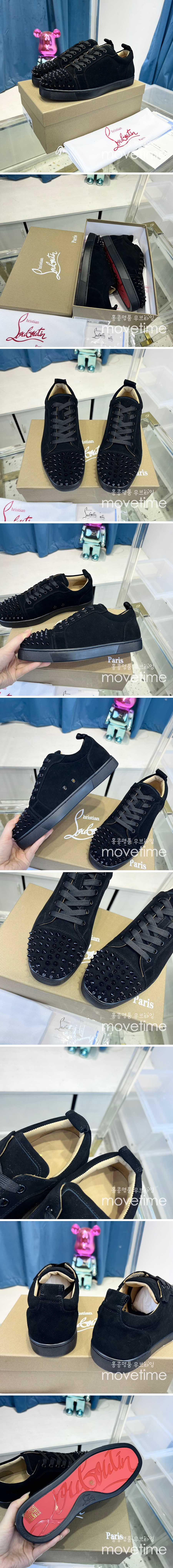 [홍콩명품.Christian Louboutin] 크리스챤루부탱 23SS 로고 가죽 스니커즈 (블랙), SE1886, ALW, 무브타임사이트,인터넷명품쇼핑몰,남자명품,슈즈,신발