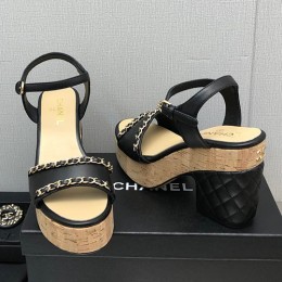 [홍콩명품.CHANEL] 샤넬 23SS 로고 가죽 10.5cm굽 샌들 (블랙), SE1929, SMS, 무브타임사이트,인터넷명품쇼핑몰,남자명품,슈즈,신발