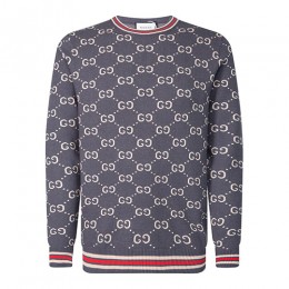 [홍콩명품.Gucci] 구찌 23SS 로고 GG 수프림 니트 스웨터 (3컬러), BM8451, BR, 온라인명품쇼핑몰,남자명품의류,인터넷쇼핑몰,해외직구