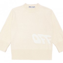 [홍콩명품.Off White] 오프화이트 23SS 로고 그래픽 니트 스웨터 (베이지), BM8769, JU, 온라인명품쇼핑몰,남자명품의류,인터넷쇼핑몰,해외직구