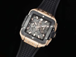 [홍콩명품시계.HUBLOT] 휴블럿 스퀘어 뱅 유니코 42mm 로즈골드 블랙세라믹 베젤 스켈레톤 다이얼, 남자명품시계,워치,손목시계,명품직구